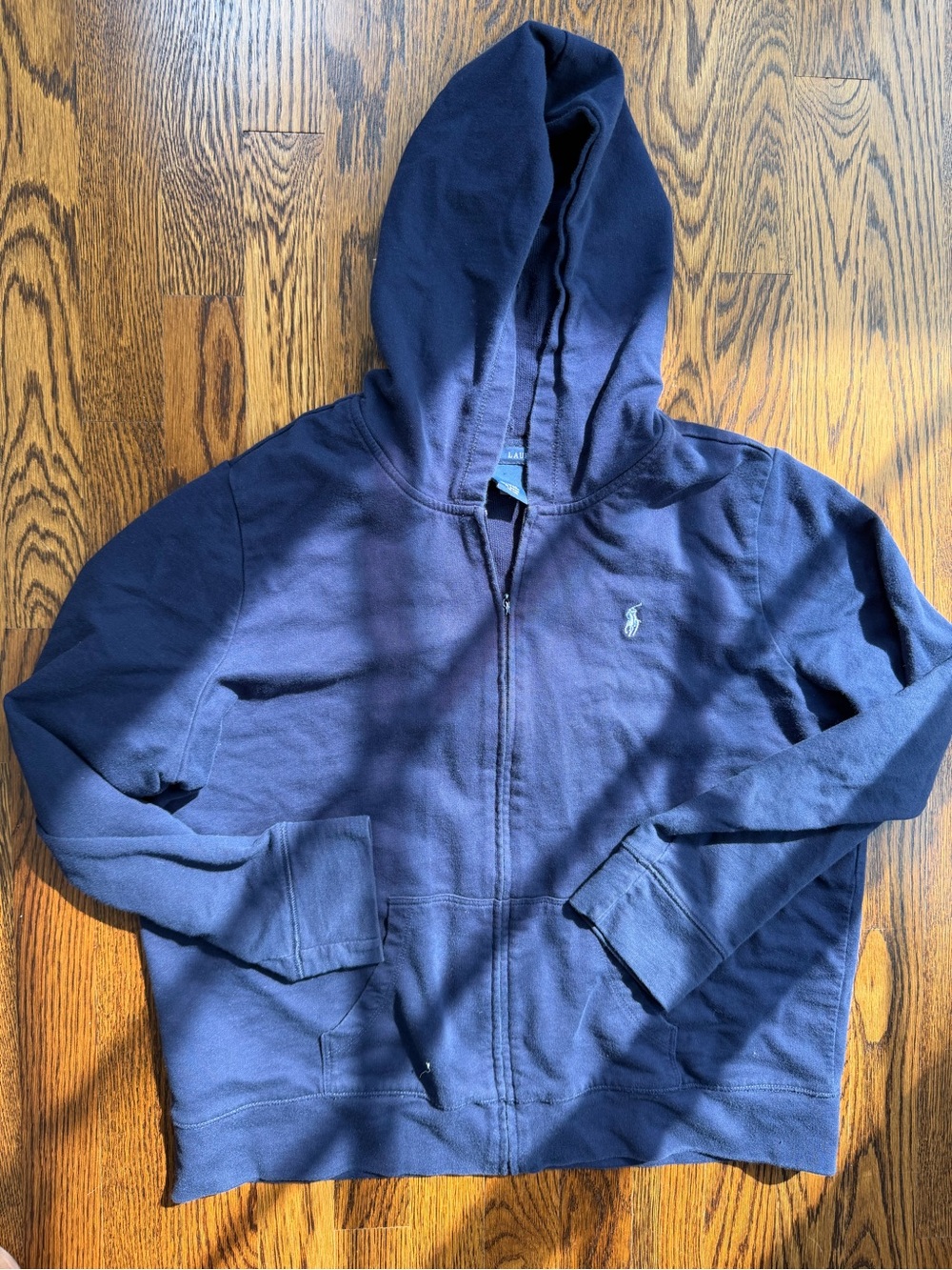 Ralph Lauren Navy Kid’s Zip Up Cotton Hoodie Casual Polo Sweatshirt